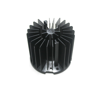 Round Extrusion F0004 Black Anodized Heat Sink For Led Lighting Practical