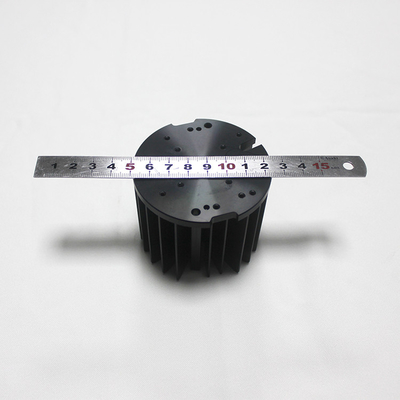 Round Extrusion F0004 Black Anodized Heat Sink For Led Lighting Practical